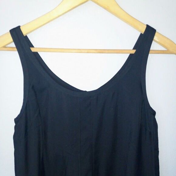 Banana Republic Size 2 Black Tank Shift Dress-Lined-Exposed Zipper-Knee Length - Picture 2 of 8